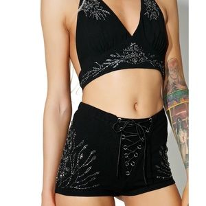 DOLLSKILL Moonflower beaded shorts/ bralette